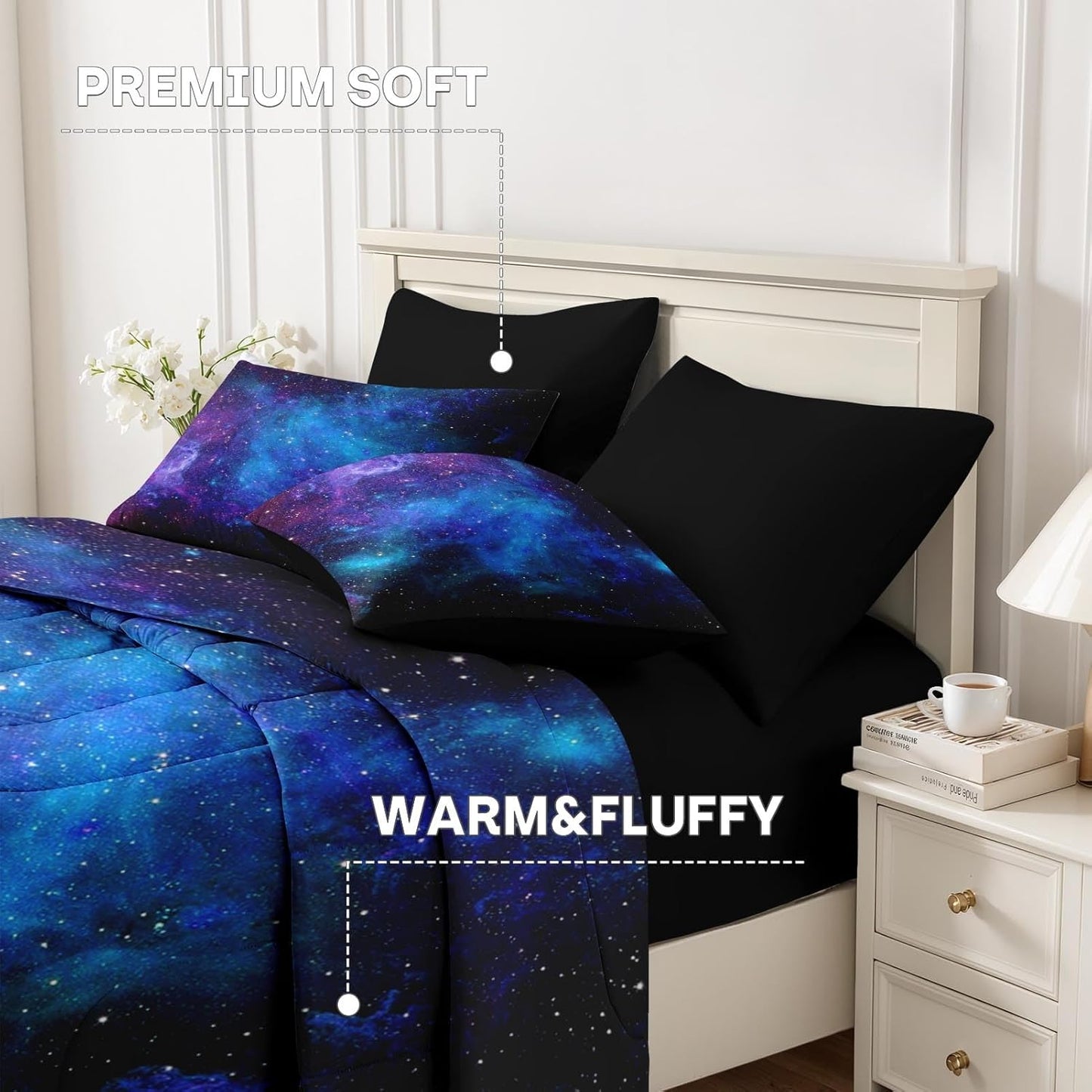 Nesker Comforter Set Twin Size, Science Lab School 5 Pcs Bedding for Kids and Adults, Medical University Chemistry Bed Sheet Sets with Fitted Sheet Pillowcase & Sham
