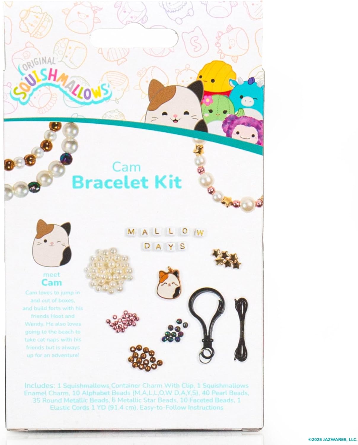 Original Squishmallows Archie The Axolotl Bracelet Kit, Friendship Bracelet Kit, Charm Bracelet Making Kit, Gifts for Girls, Squishmallows for Boys, Craft Kits