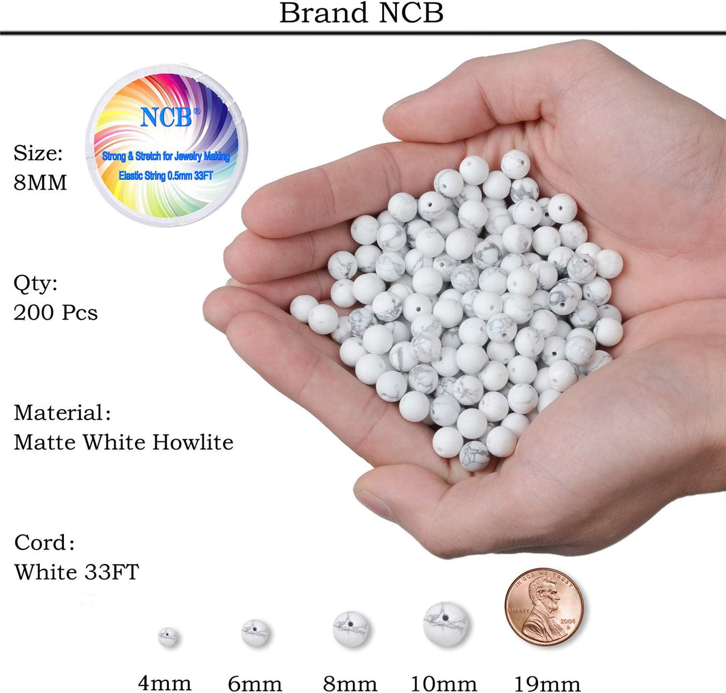 NCB 100pcs Original Natural Stone Beads Gemstone Round Loose Beads 6mm 8mm 10mm (Blue Aventurine, 6mm 100Beads) - Colors B