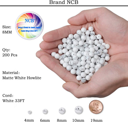 NCB 100pcs Original Natural Stone Beads Gemstone Round Loose Beads 6mm 8mm 10mm (Blue Aventurine, 6mm 100Beads) - Colors B