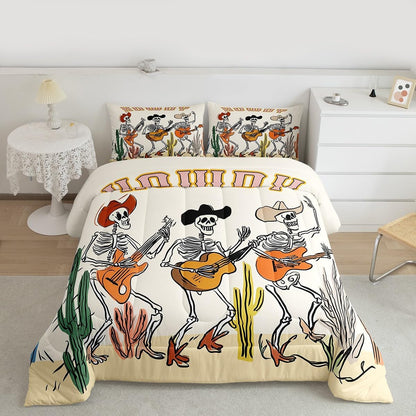 Erosebridal Drum Kit 3D Print Kids Comforter Sets Rock Music Themed Full Bedding Set for Boys Girls Musical Pattern Comforter Set,Colorful Retro Style Quilt Duvet 3 Pcs