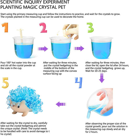 Crystal Growing Toys for Kids - Vibrant Colorful Crystal Hedgehog to Grow,Science Experiments Learning and Education for Kids STEM Gifts for Boys & Girls 8 Years + (Moss Green)