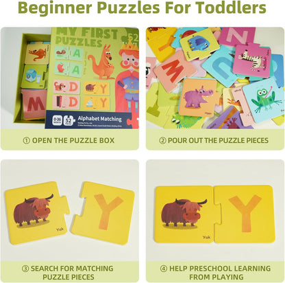 Toi 6 Packs Large Piece Toddler Jigsaw Puzzles for Kids Aged 2.5+, Animal Shaped Floor Puzzles for Beginner, Preschool Learning Game for Boys Girls, Traffic