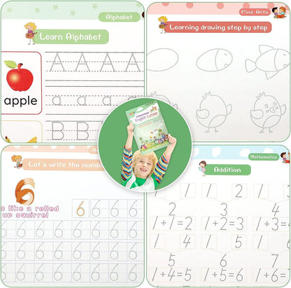 CosyCorner Magical Handwriting Workbooks Handwriting Practice Magic Copybook, Handwriting Aid Magic Pen Reusable Copybook Grooves Template Design for Children (6)