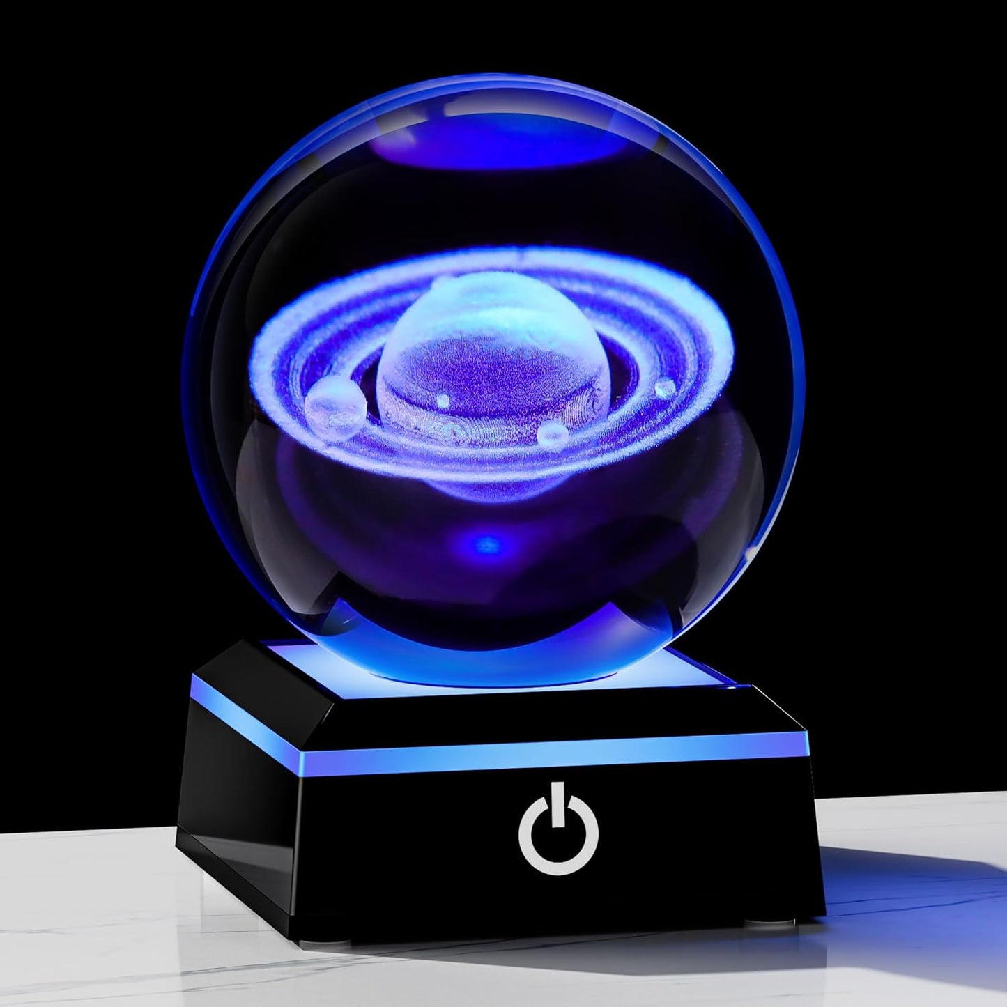 3d Solar System Model Crystal Ball 80mm 3.15inch - Outer Space Astronomy Gifts Room Decor Crystal Sphere Unique Gifts For Men Him Best Birthday Dad Physics Science Teacher Night Light Planet Lamp