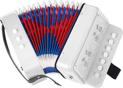 AZEAM Kids Accordion, Toy Accordion for Ages 3 5 9 7 10 12 Child Children Toddlers Beginners Kids Musical Instruments 10 Keys Button Small Lightweight for Boy Girls Christmas（Black）