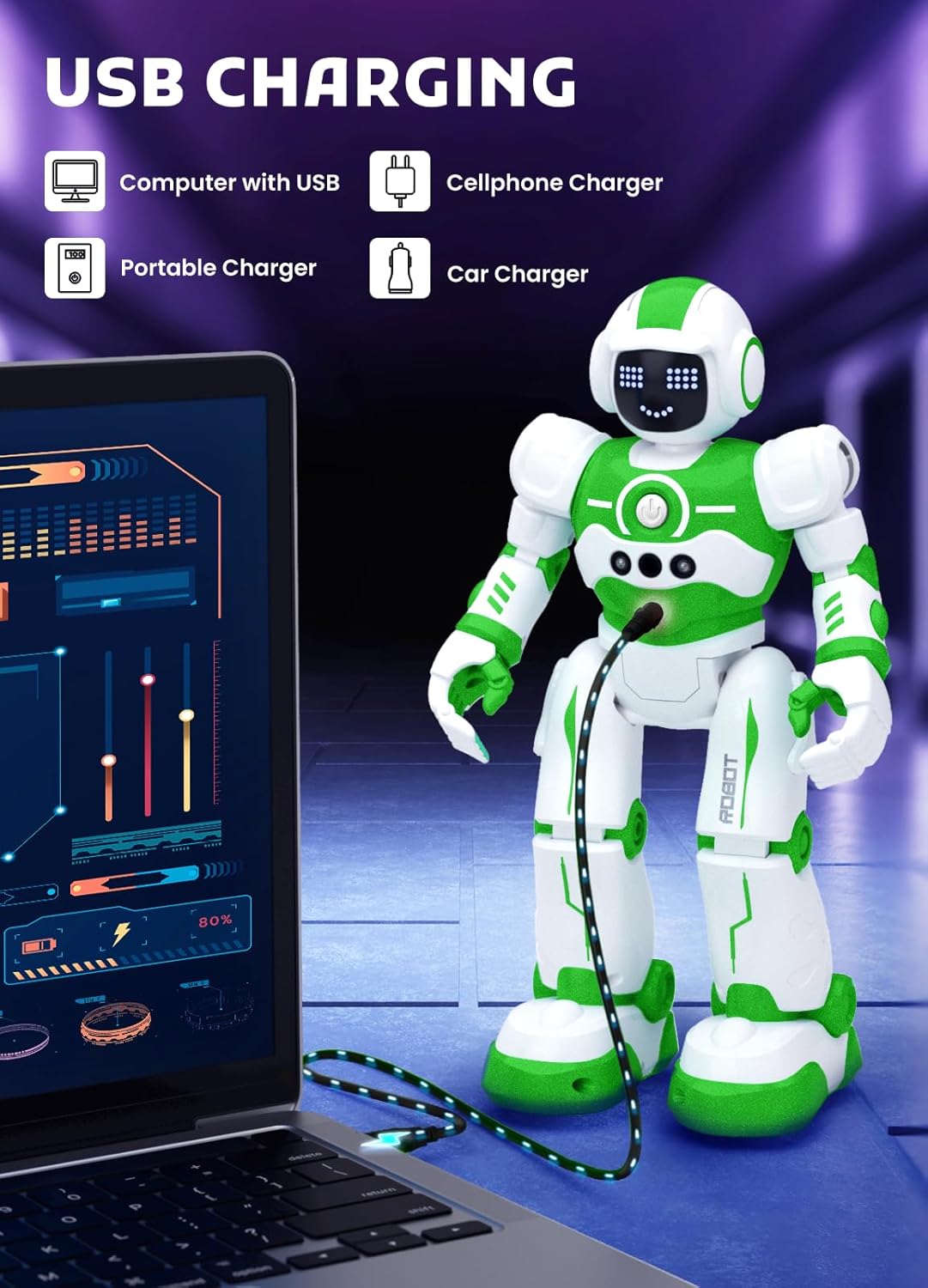 Robot Toys for Kids,Programmable Remote Control Smart Walking Dancing Robot Toy with Gesture & Sensing for Age 4 5 6 7 8 9 10 Year Old Boys for Birthday Present