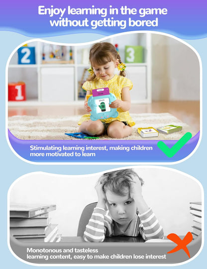 Spanish & English Talking Flash Cards for Toddlers, 510 Sight Words Bilingual Learning Toys for Children, Autism Pocket Speech Therapy Toys, Español Vocabulary Educational Flashcards