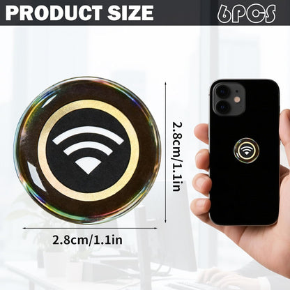 12 Pcs Emf Blocker for Cell Phone,Radiation Blocker for Cell Phone,Emf Stickers,A Practical Gift for Tech Lovers for Smart Phones/Laptops Electronic Devices Blockers(WiFi Signal Pattern)