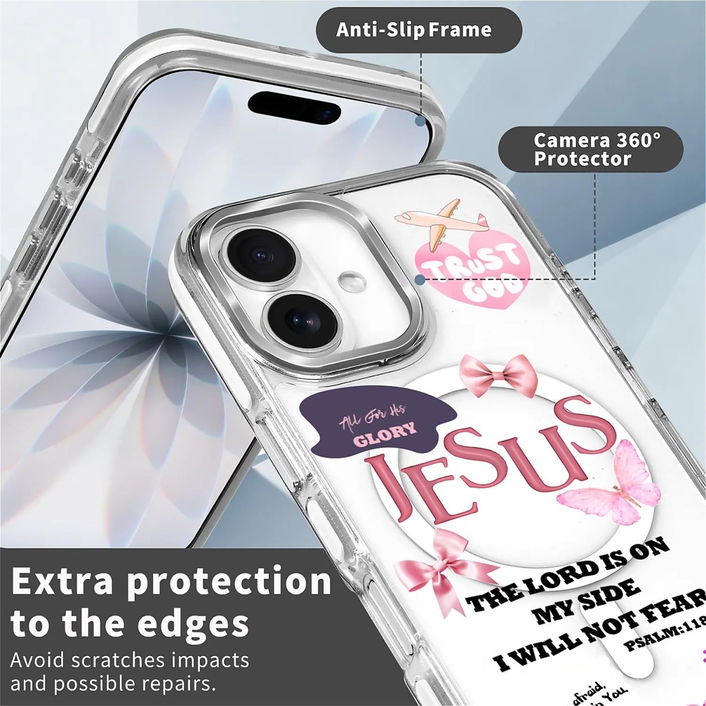 for iPhone 17 Pro Max Case [Compatible with Magsafe],Girls Women Clear Magnetic Case Silicone Shockproof Protective Cover with Pattern Colorful Motivational Letters