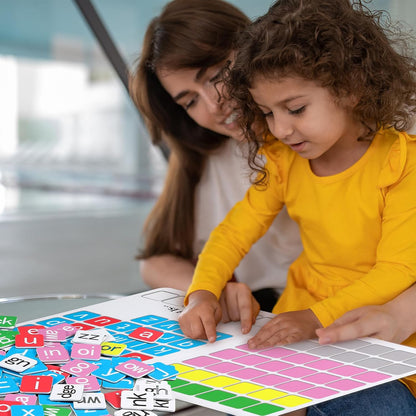 Ireer 6 Set Phonics Magnetic Letter Tiles Set Spelling Reading Games Board Manipulative Phonemic Awareness Sentence Building Alphabet ABC Fridge Magnets Homeschool Classroom Learning Activity