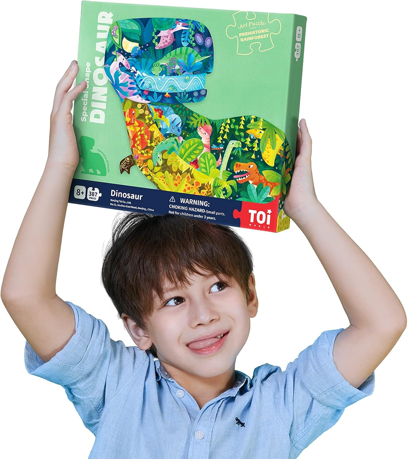 TOI Dinosaur Floor Puzzles for Kids Aged 6-8, 158 Pieces Animal Shaped Jigsaw Puzzles, Preschool Dinosaur Puzzle for Boys and Girls Educational Toy