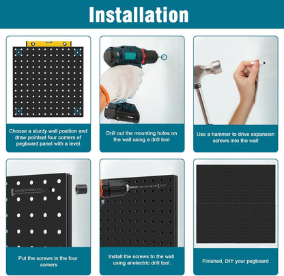 Peg Board Kit, Includes Pegboard and Accessories,with Hooks and Bins,Peg Board Wall Organizer for Office,Ornaments Display,Crafts Organization (66, White)