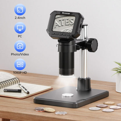 4.3" Coin Microscope for Error Coins (Detail View Only), 1000X Digital LCD Magnifier with Anti-Glare Side Lights, 1080P USB PC View (Win/Mac), Rechargeable Scope for Numismatic Grading