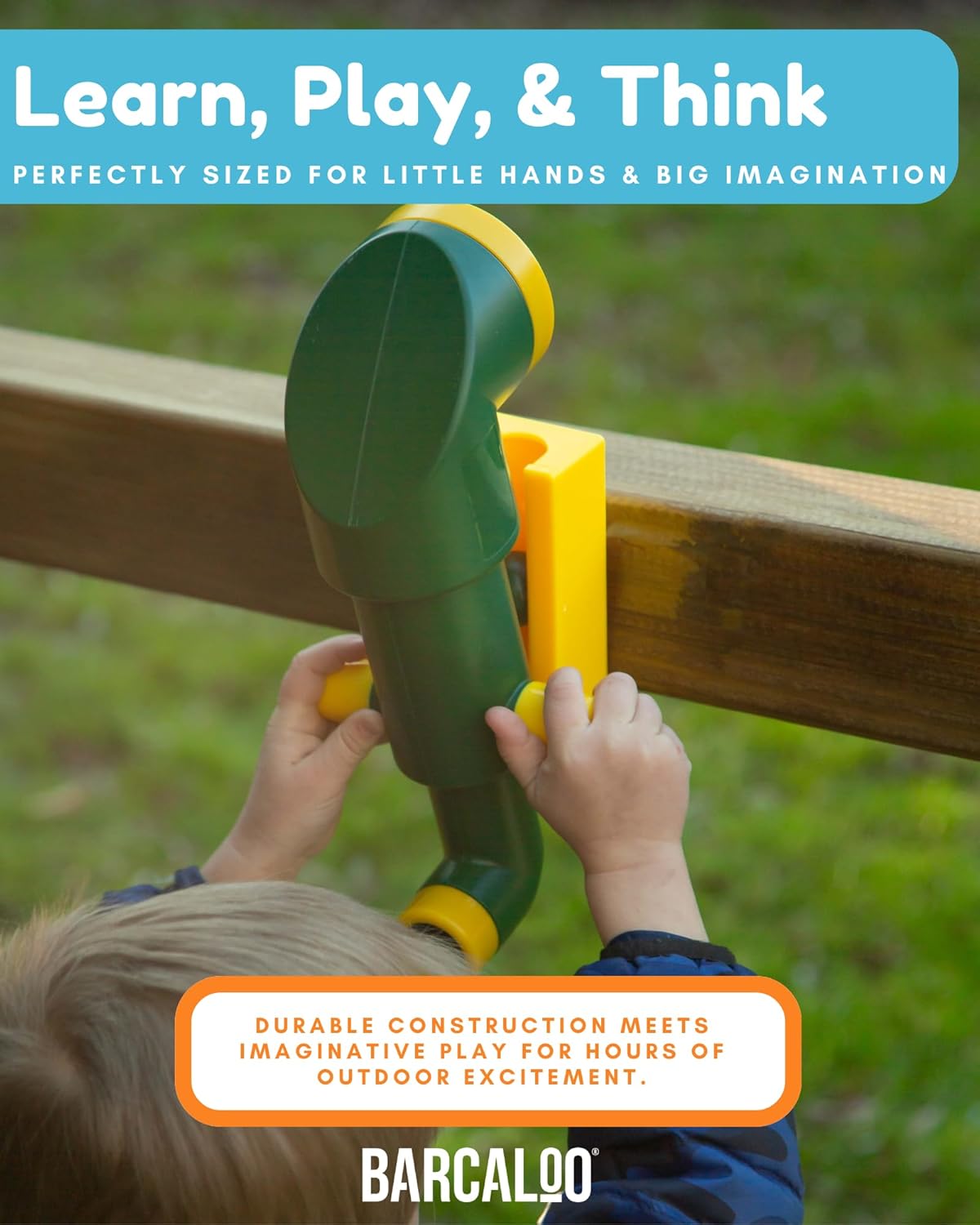 Barcaloo Kids Playset Telescope - Outdoor Backyard Playground Accessories for Kids, Pirate Telescope for Swingset, Jungle Gym, Treehouse, and Playset Accessories