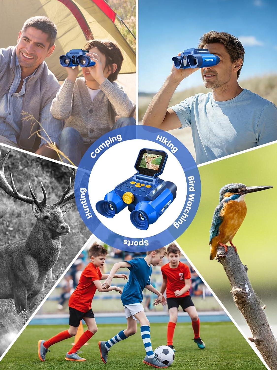 Acoath Binoculars for Kids with Night Vision Camera, Kids Telescope, 10X Optical Zoom, Magic Adventures Telescope Toys Gifts for Age 3, 4, 5, 6, 7, 8, 9, 10+ Years Old Boys Girls