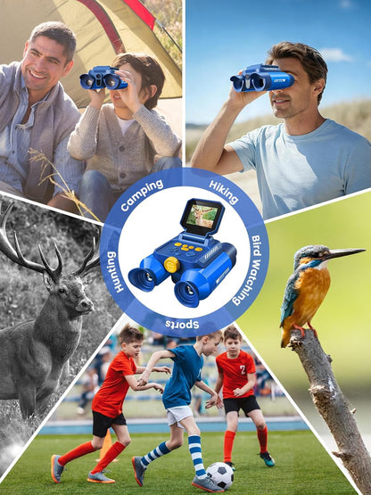 Acoath Binoculars for Kids with Night Vision Camera, Kids Telescope, 10X Optical Zoom, Magic Adventures Telescope Toys Gifts for Age 3, 4, 5, 6, 7, 8, 9, 10+ Years Old Boys Girls