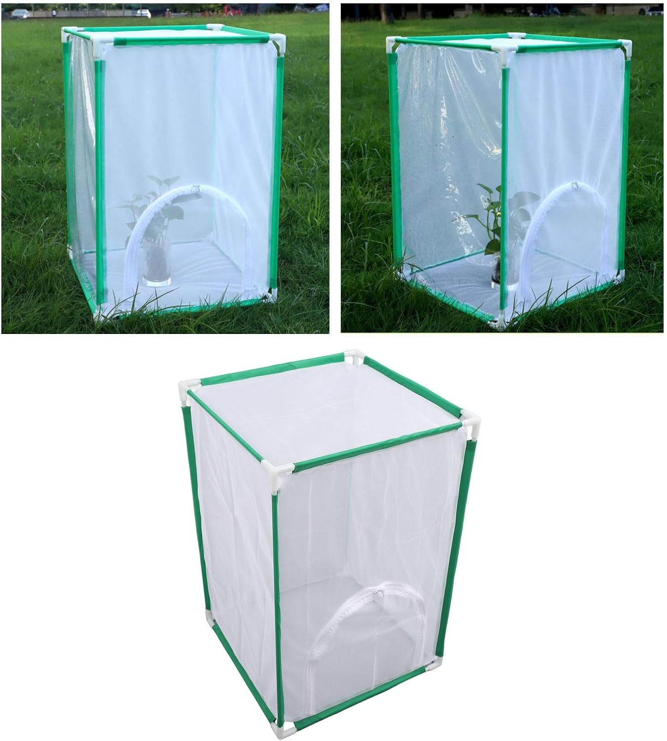 Clear Mesh Butterfly Enclosure, Transparent View Butterfly Habitat Sturdy Frame Chameleon Cage for Exploration Observation Small Creature Care
