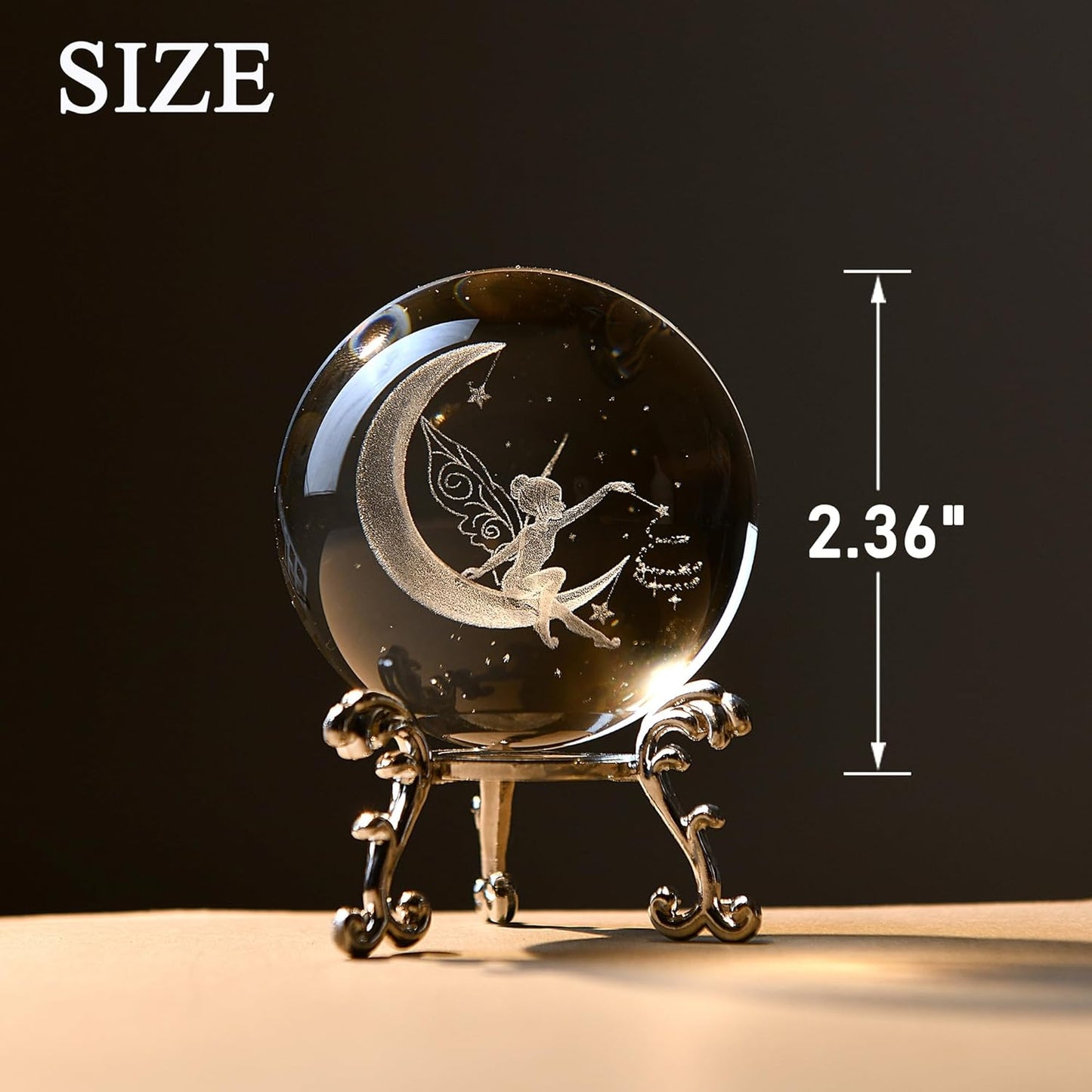 IFOLAINA 3D Solar System Crystal Ball 60mm Laser Engraved Glass Sphere Home Decor with Stand Solar System Planet Model Decor Space Universe Gifts for Astronomy Lovers