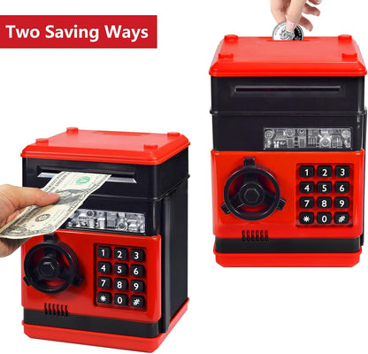 HUSAN Piggy Banks Money Banks for Kids, Electronic Password Code Money Banks ATM Banks Box Coin Bank for Children Boys and Girls (Grey Bue)