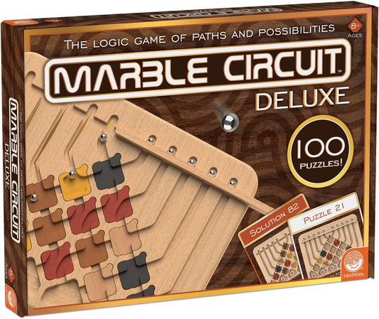 MindWare Marble Circuit Deluxe Brain Teaser Puzzles – Logic Game for 1 Player – Great Gift for Kids & Adults – Premium Marble Maze Game with 100 Brain Puzzles – Ages 8+