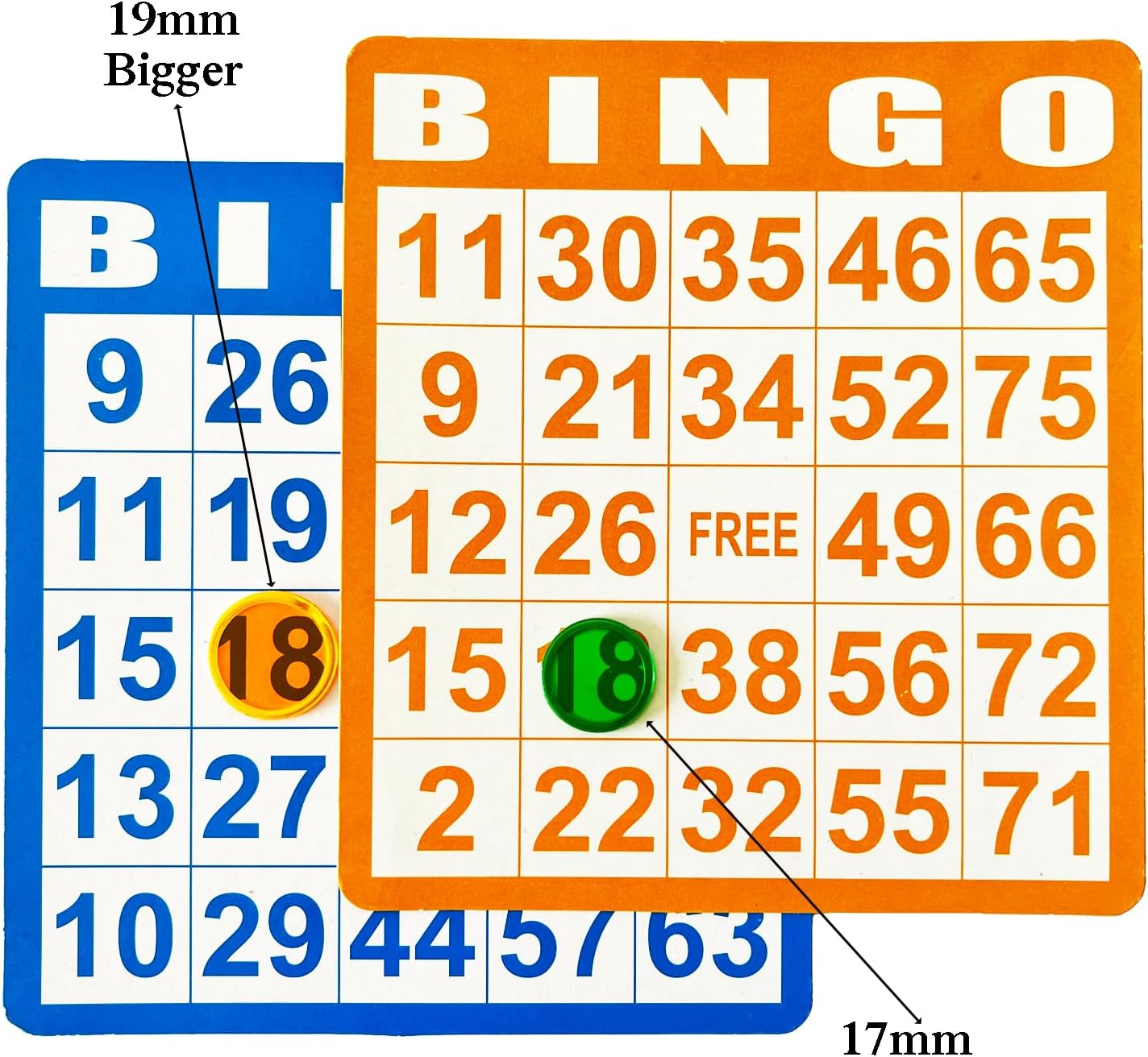SEETOOOGAMES Magnetic Bingo Chips Counters - 300 Pieces Transparent Counting Game Chips - Clear Plastic Math Markers for Classroom - 19mm Mixed Color