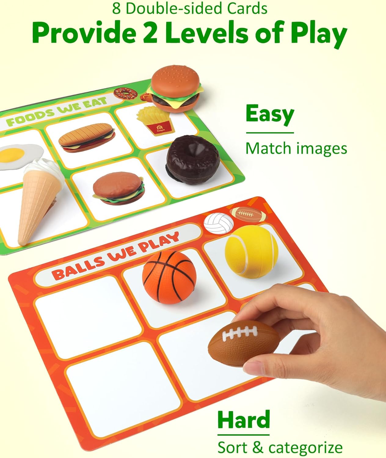 Coogam Sorting Toys for Toddles, Animals Figures Dinosaurs Birds Insects Cognition Matching Game Playset, Fine Motor Learning Activities Educational Toy Gift for 3 4 5 Year Old Kid