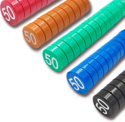1-50 Magnetic Numbers, Magnets with Number for Dry Erase Boards, Round Number Refrigerator Magnets for Whiteboard in Home and Office (0.8" Diameter, Black)