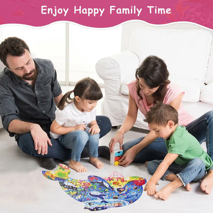 Dinosaur Puzzles for Kids Ages 6-8 Years Old 295 Piece Jigsaw Puzzles Unique Animal Shape Floor Puzzle Ages 8-10 Learning Educational Toys Birthday Gift for Boys Girls Ages 10-12