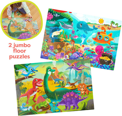B. toys – Under The Sea Floor Puzzle – Kids Puzzles Jigsaw Puzzles – 48 Pieces Kids Puzzle with Ocean Animals – Educational 24 x 36-Inch Learning Toy for 3+ Years – Colorful Marine Life Adventure-Inch