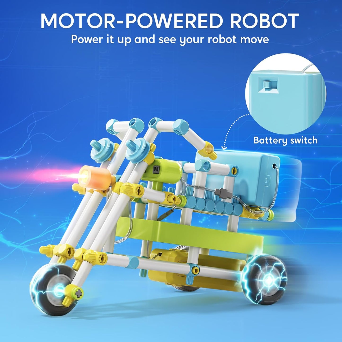 JOVA Klever Kits 36-in-1 Motor Robotic Kits, Make Your Own Kids Craft Kits Educational STEM Toys for Ages 8-13 Boys and Girls, Science Gifts for 8 Years Old