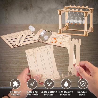 STEM Science Kits for Kids Ages 8-12 8-10, Wood Building Crafts Kits for Boys, STEM Toys for Ages 8-13 9 10 11 Year Old Gifts, Kids Science Engineering Experiment Projects, 3D Wooden Puzzles 10-12