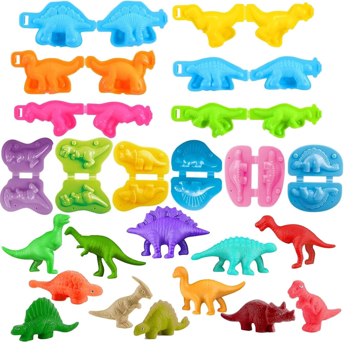 Unleash Creativity with 6 Unique Dino Molds Dough Toys Dough Accessories Set.Ideal as a Gift for Kids Aged 3-4-8 Years