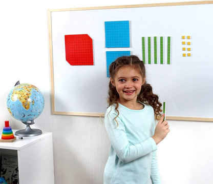 Simply Magic 29 PCS Display Magnetic Place Value Set & 131 PCS Jumbo Colorful Magnetic Base Ten Blocks for Math