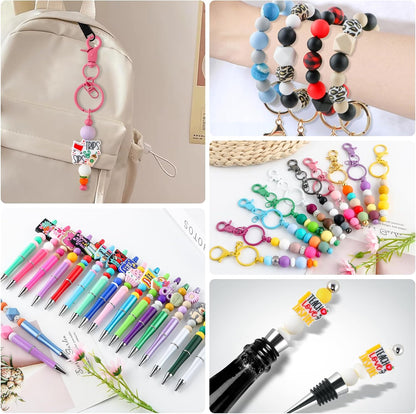65Pcs 19mm Silicone Beads for Keychain Making Bracelet Necklace, Bulk Round Silicone Beads for Pens（Christmas Green） - Colors B