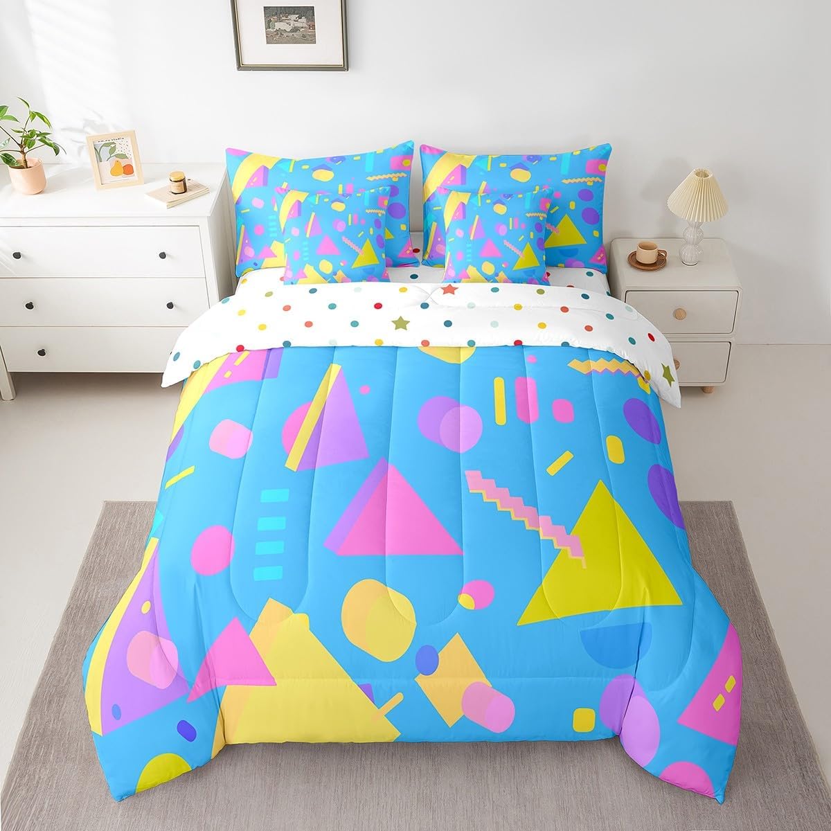 Erosebridal Chemical Equation Bed in a Bag Queen Comforter Set 7 Piece,Chemistry Bedding Sets Science Students Learning Gift Sheet Set with Comforter,Molecular Formula Education Bed Set - Colors B