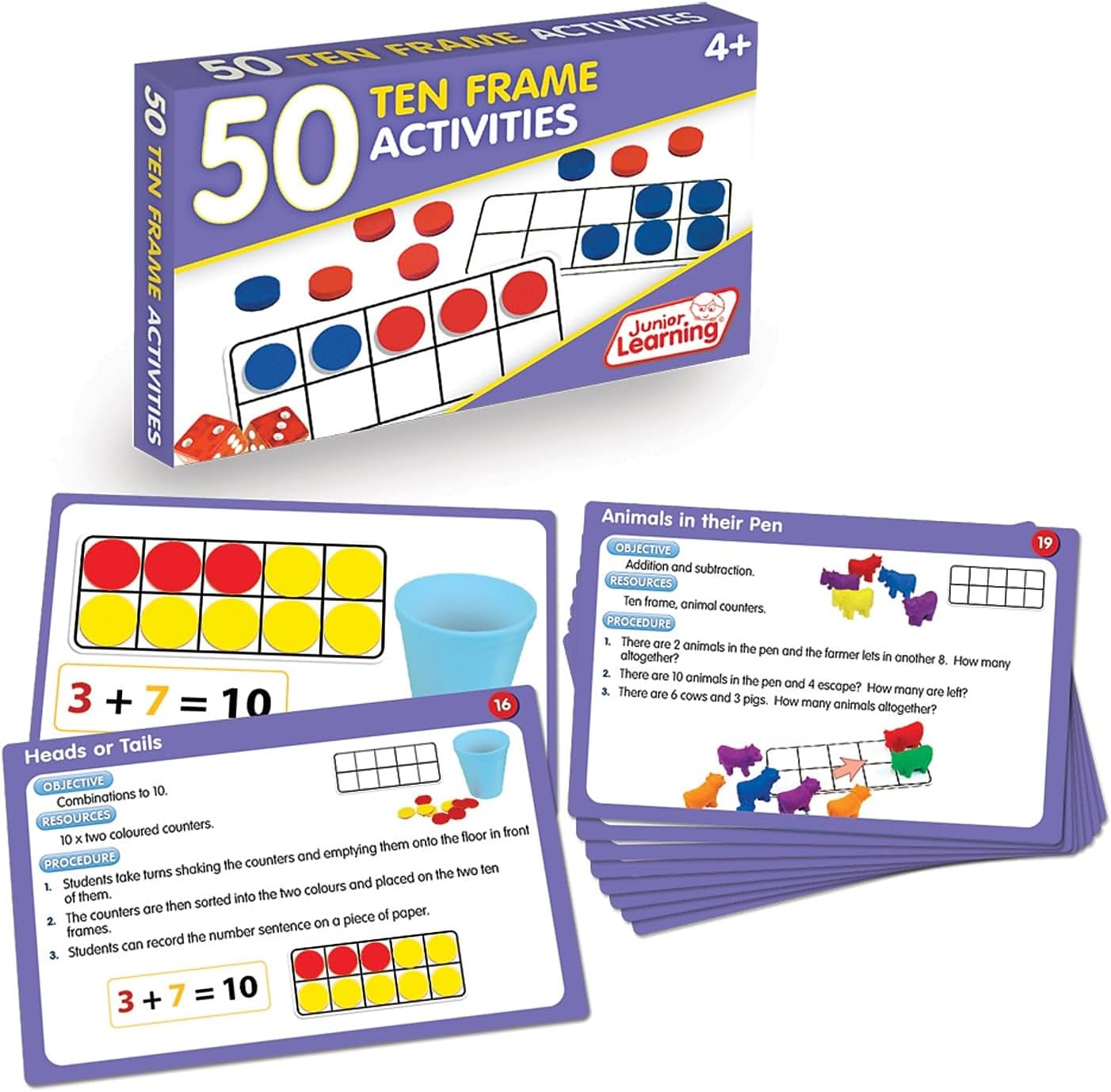 Junior Learning JL321 50 Ten Frame Activities