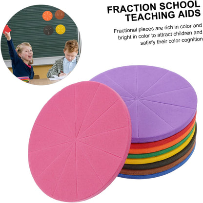 Angoily 1 Set Eva Fraction Circles Educational Math for Fraction Demonstrator for and Fun for Home School Use