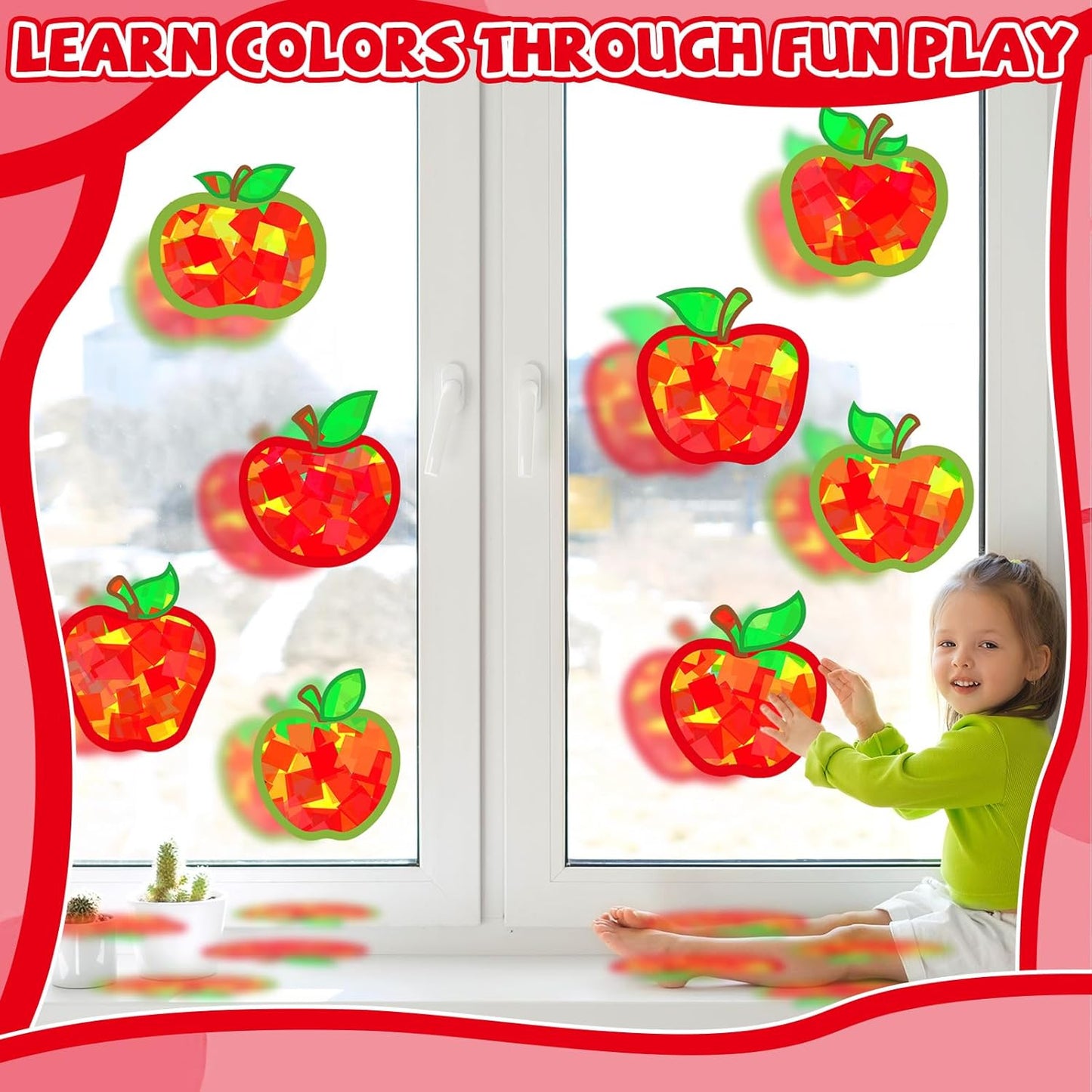 32 Sets Outer Space Suncatchers Craft Kit DIY Window Stained Glass Effect Planet Astronaut Alien Paper Crafts Home School Classroom Decoration Kid Birthday Gift Creative Art Project Activity Game - Colors A