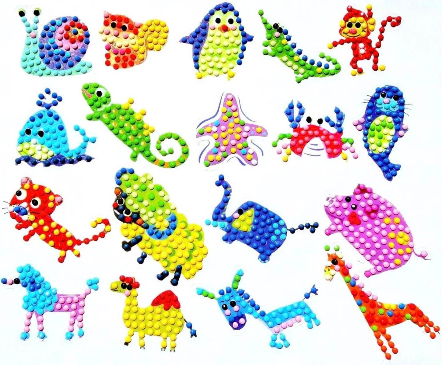FONYANE Diamond Art for Kids & Girls & Boys,Gem Art Animal Stickers Craft Kit for Kids Ages 4-6-8-10-12,Arts & Crafts for Boys Girls Birthday Party Gift Toy