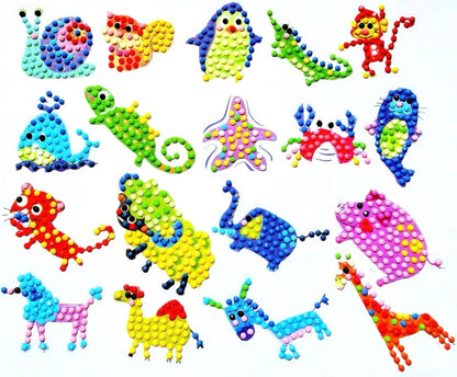 FONYANE Diamond Art for Kids & Girls & Boys,Gem Art Animal Stickers Craft Kit for Kids Ages 4-6-8-10-12,Arts & Crafts for Boys Girls Birthday Party Gift Toy