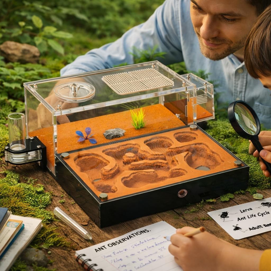 Ant Nest Formicarium for Live Ants and Queen – Extra-Large Clear Habitat for Adults