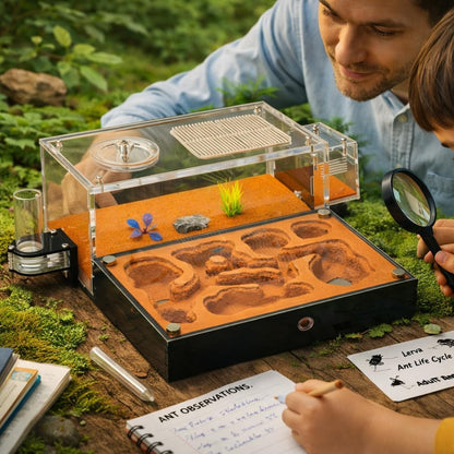 Ant Nest Formicarium for Live Ants and Queen – Extra-Large Clear Habitat for Adults