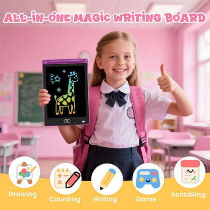 4 Pack LCD Writing Tablet for Kids, Erasable and Reusable Toddler Doodle Board in 8.5 inch, Ideal Educational Drawing Pad for Learning Toy for Ages 3-8 Gifts for Girls Boys