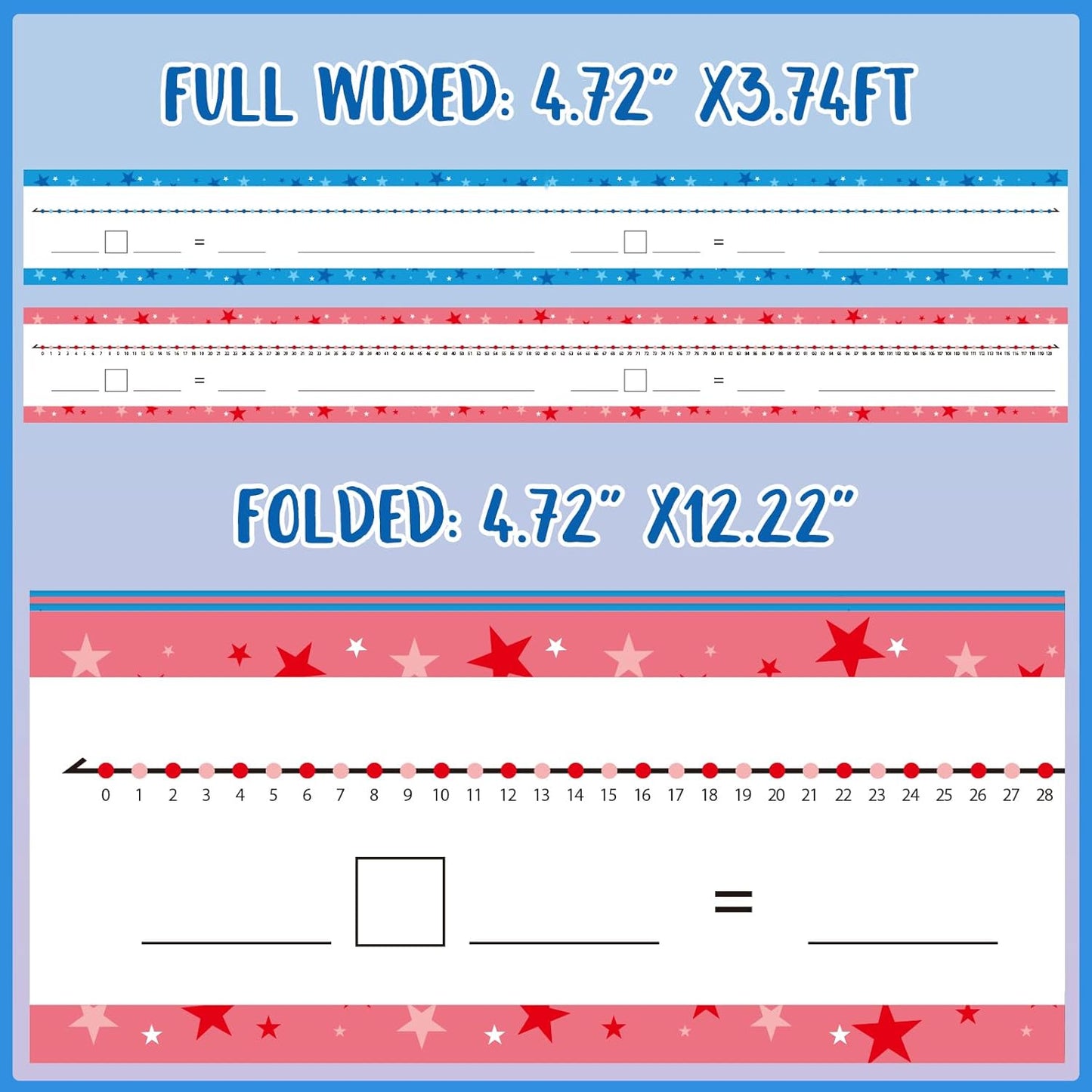 32 Pack Dry Erase Number Line Board Card Lapboard Double Sided Writable and Erasable Board Card Featuring 0-10 Number Line On One Side 0-20 On The Other for Kids Students Math Manipulatives (11.5”x4”)