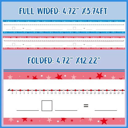 32 Pack Dry Erase Number Line Board Card Lapboard Double Sided Writable and Erasable Board Card Featuring 0-10 Number Line On One Side 0-20 On The Other for Kids Students Math Manipulatives (11.5”x4”)