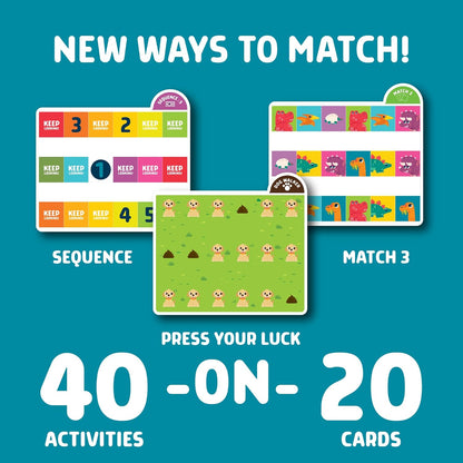 Chuckle & Roar Travel Matching Puzzle & Game Set – 40 Activities on 20 Cards, Grow-with-Me Game Modes, 1–2 Players, Preschool Learning Game, Ages 3+