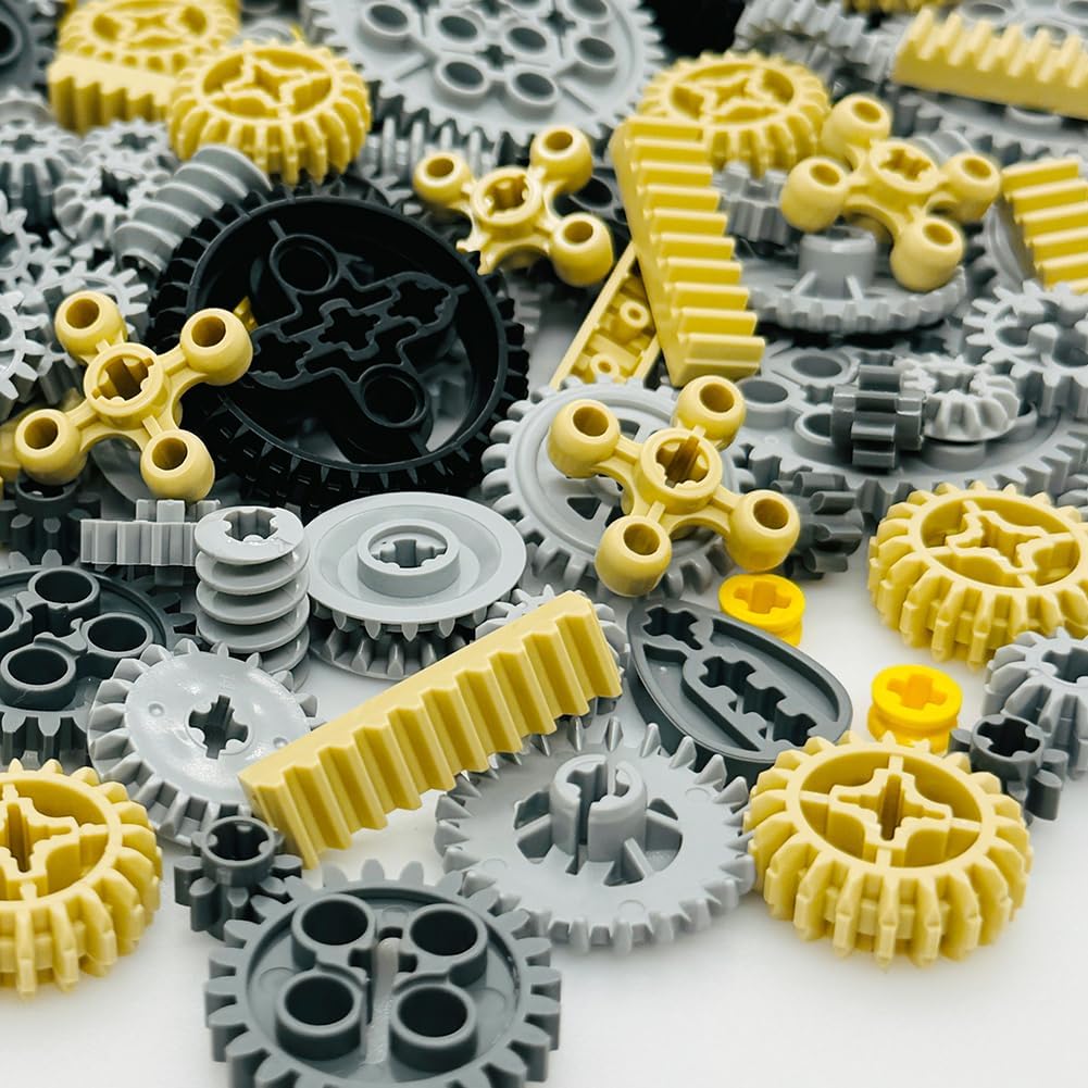 Miutrue Technical Parts Wheels Gears Building Blocks Accessories Pieces kit Construction Toys Set for Kids 6yrs+ Compatible with Major Brands