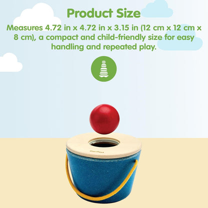 PlanToys® Geo Sorting Bucket | Wooden Shape Matching Toy for Toddlers 12M+ | Montessori Educational Sorting Toy with 3D Blocks | Develops Shape Recognition, Problem-Solving & Fine Motor Skills