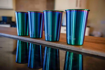 10oz Kids Cups – Stainless Steel Cups for Home, Party, Camping & Outdoor Activities – BPA Free, Unbreakable, Premium Stackable Metal Drinking Glasses for Children (4-Pack)